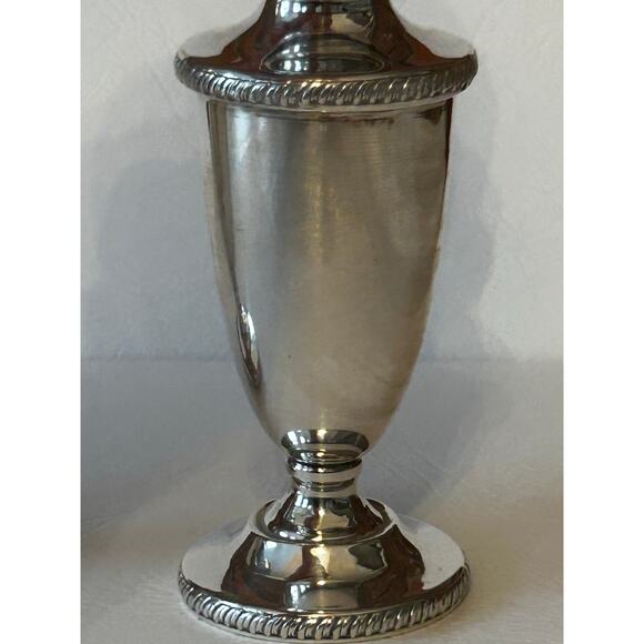 Antique Hunt 1930s 1940s braided Tall Sterling Silver Salt and Pepper Shakers - Picture 6 of 14